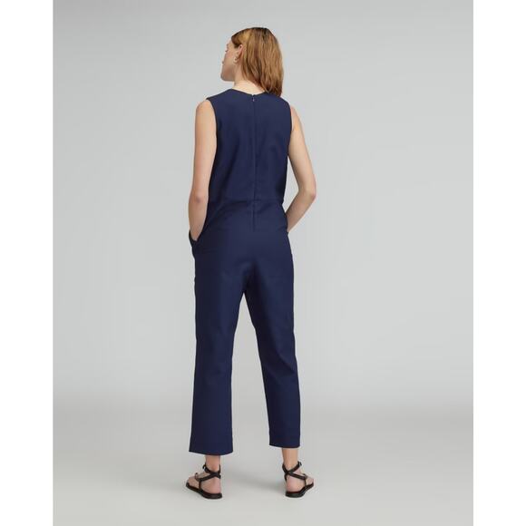 Everlane The Structured Cotton Jumpsuit in Navy 10 NWT - Picture 3 of 8